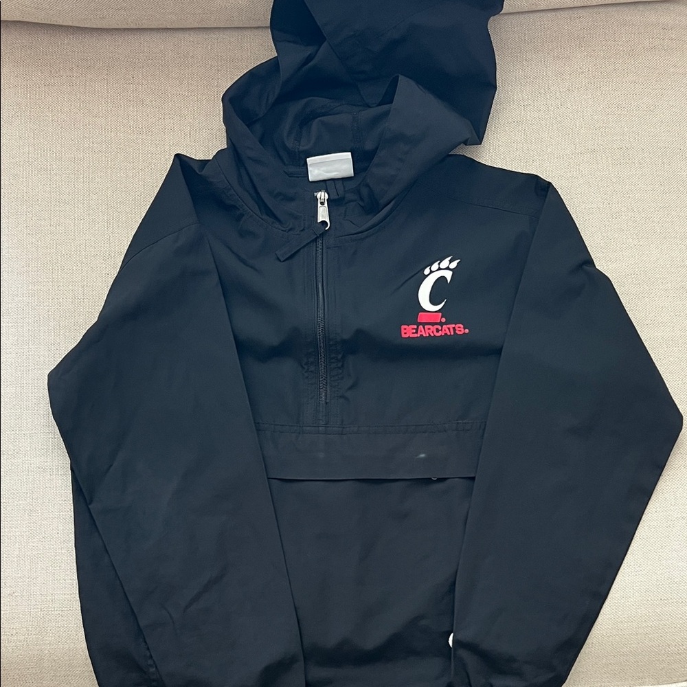Champion Kids Black Hooded Bearcats Pullover Rain Jacket